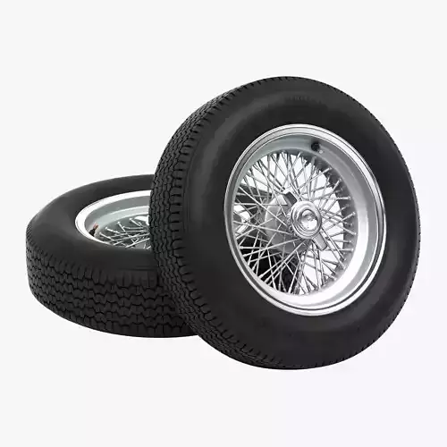 Dunlop CR48 tyres - Borrani rims 3D model