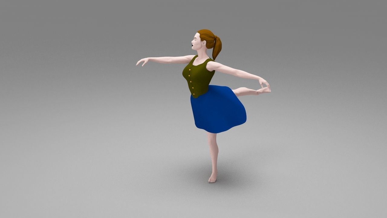 Girl Dancer 3D Model 3D model_1