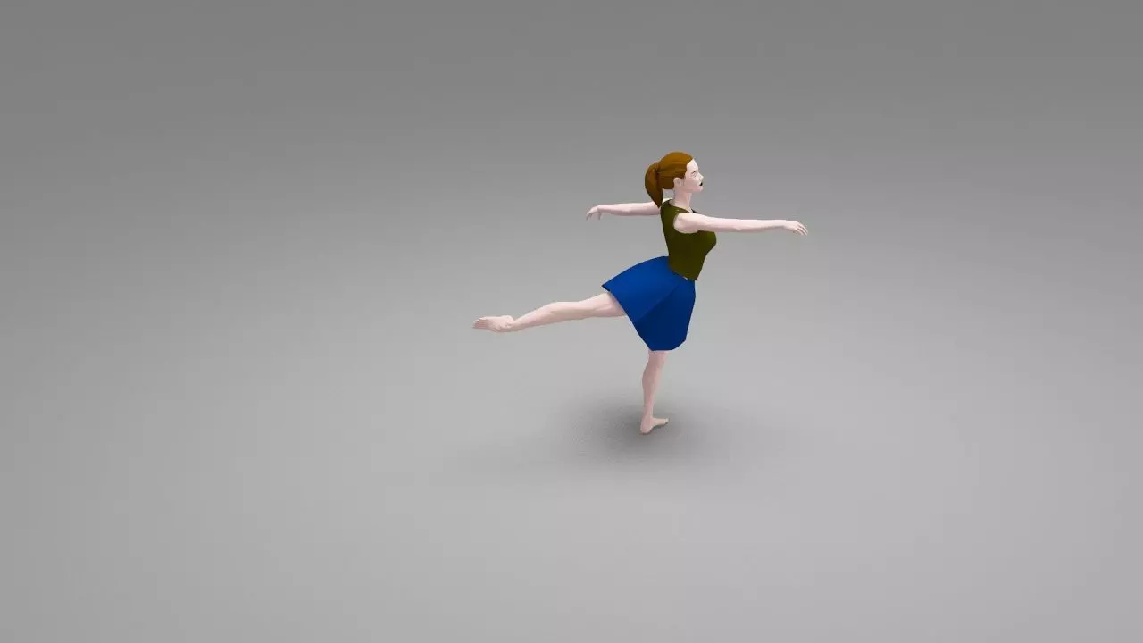 Girl Dancer 3D Model 3D model_0