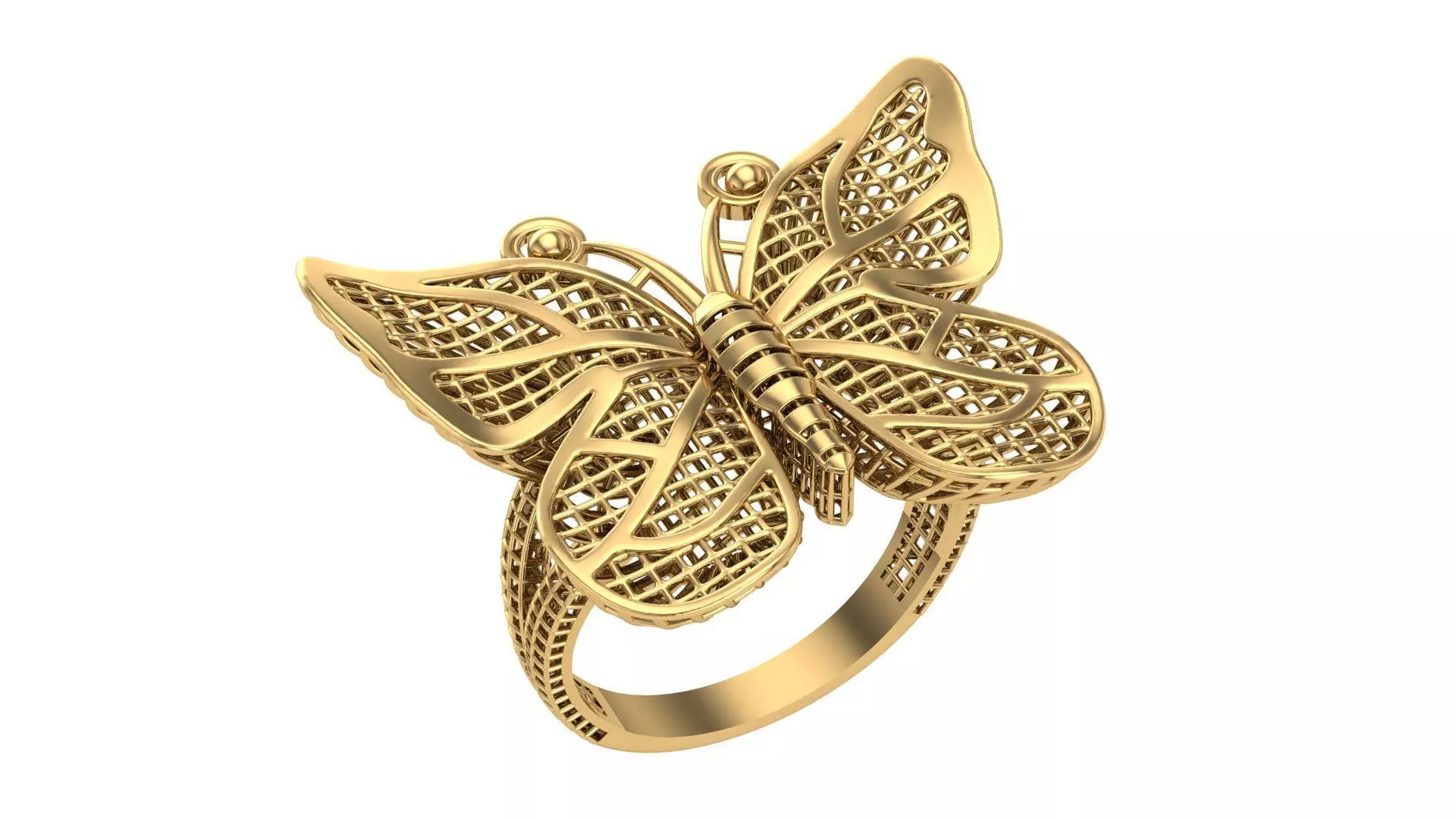 Fusion Butterfly Ring 3D print model_0