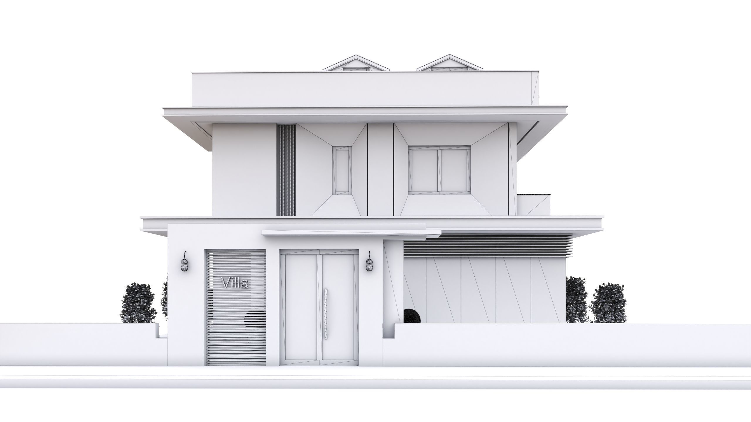 Villa 3 modern house 3D model_6