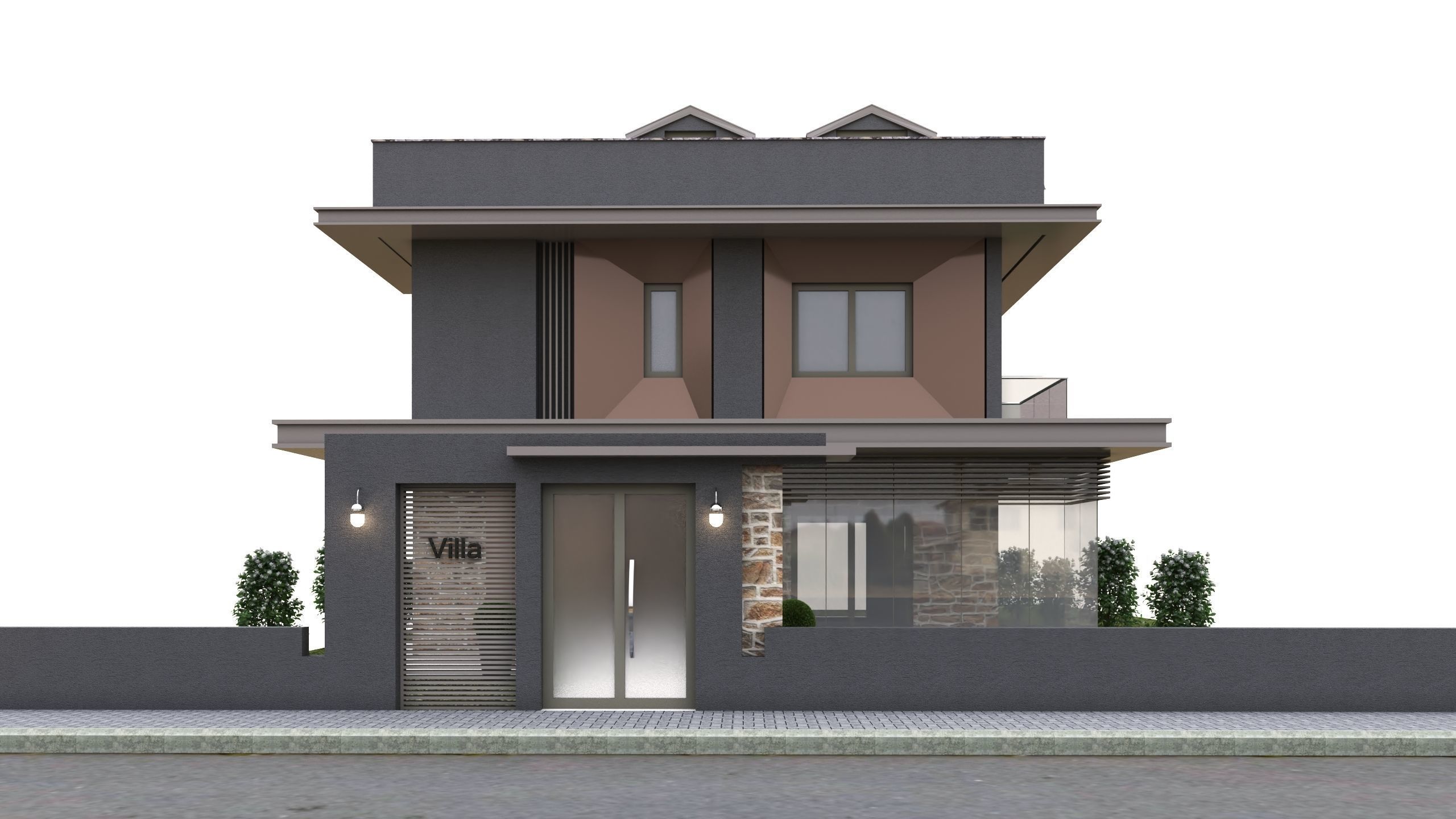 Villa 3 modern house 3D model_1