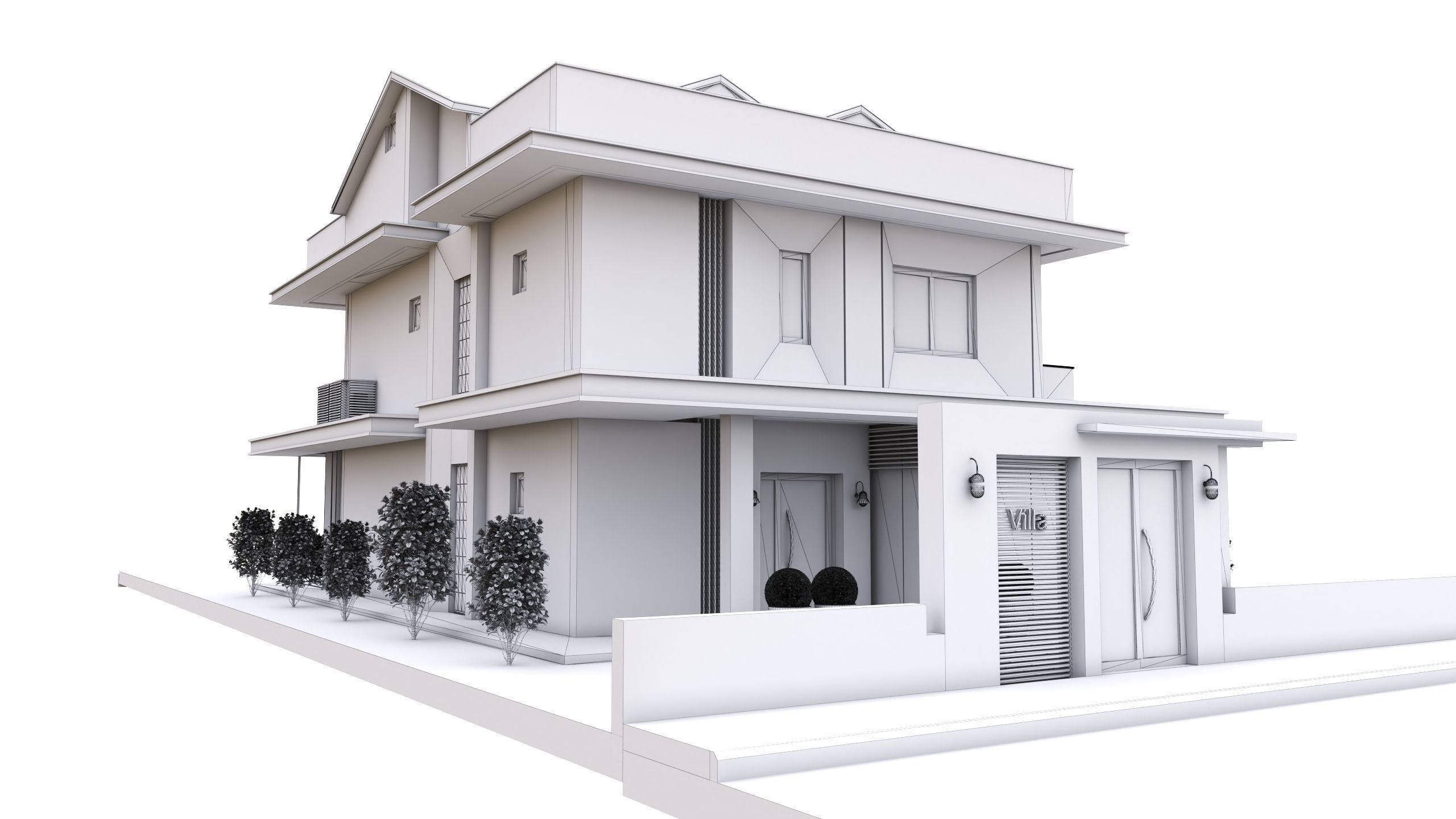 Villa 3 modern house 3D model_5