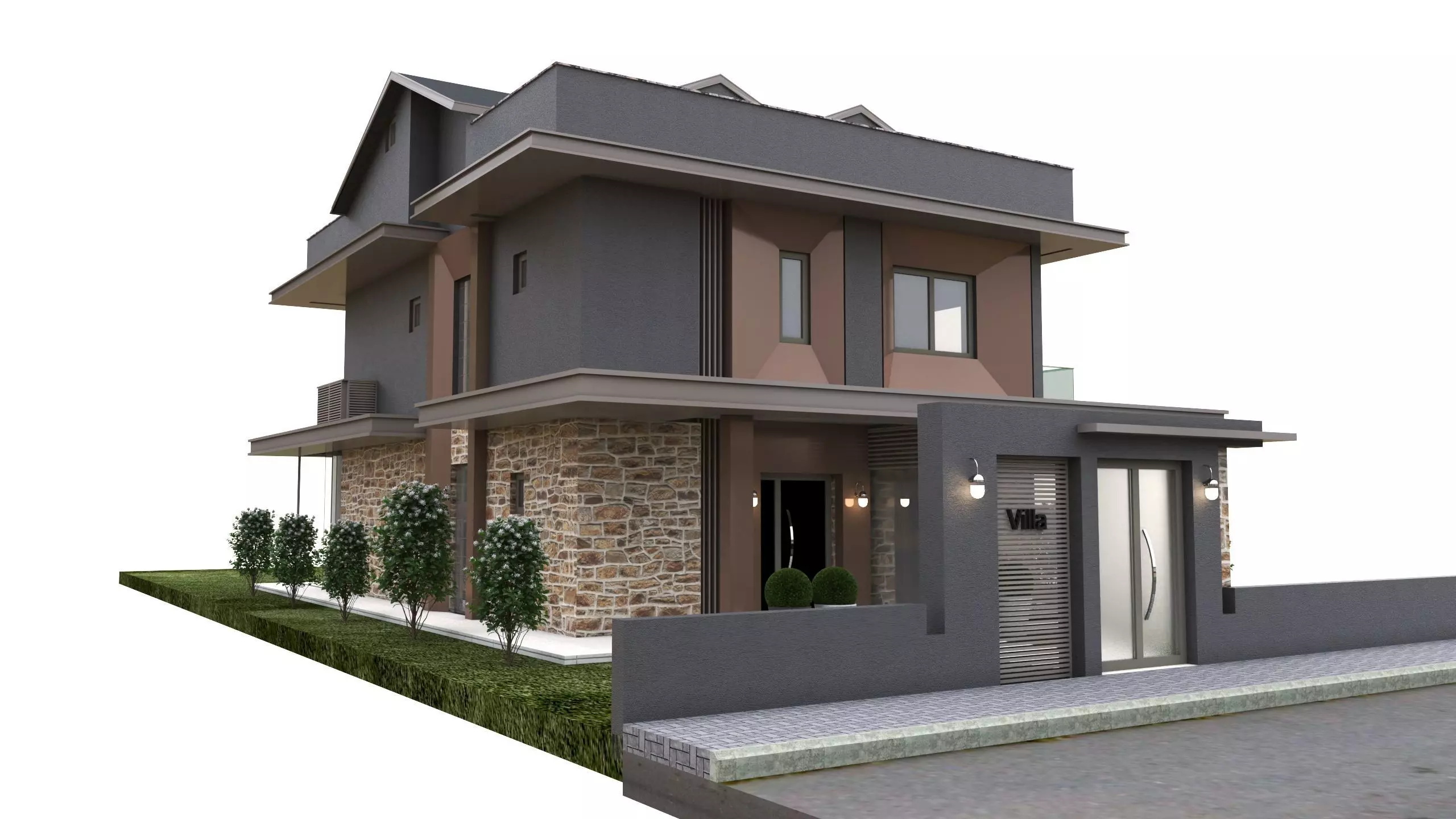 Villa 3 modern house 3D model_0