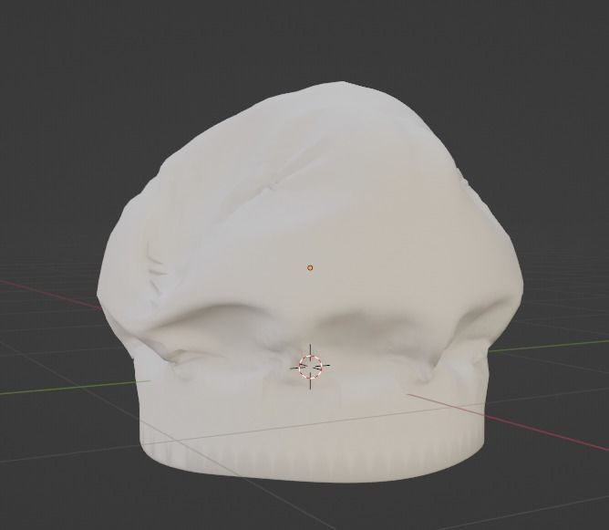 Chef Hat Low-poly 3D model_1