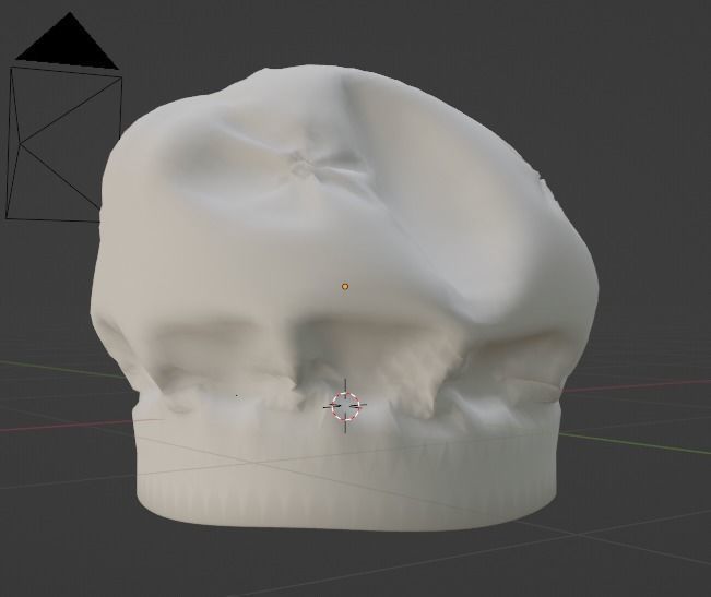 Chef Hat Low-poly 3D model_2