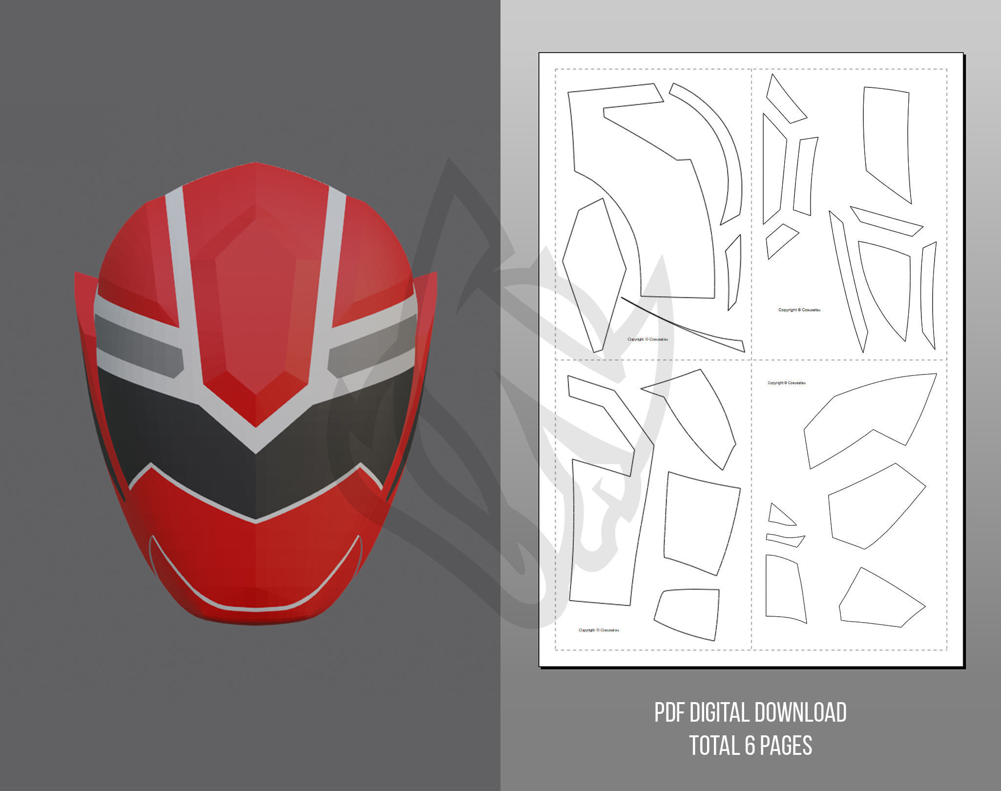Mashin Sentai Kiramager Kiramai Red Model Template 3D 3D print model_2