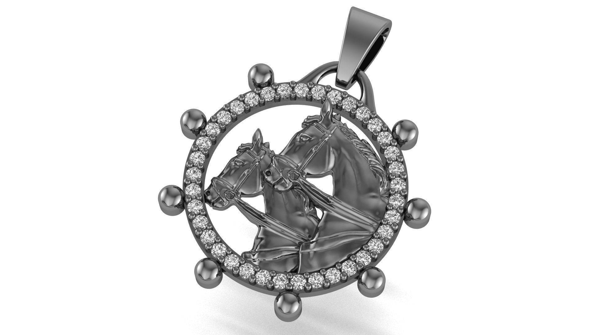 Organic Horse Pendant 3D print model_1