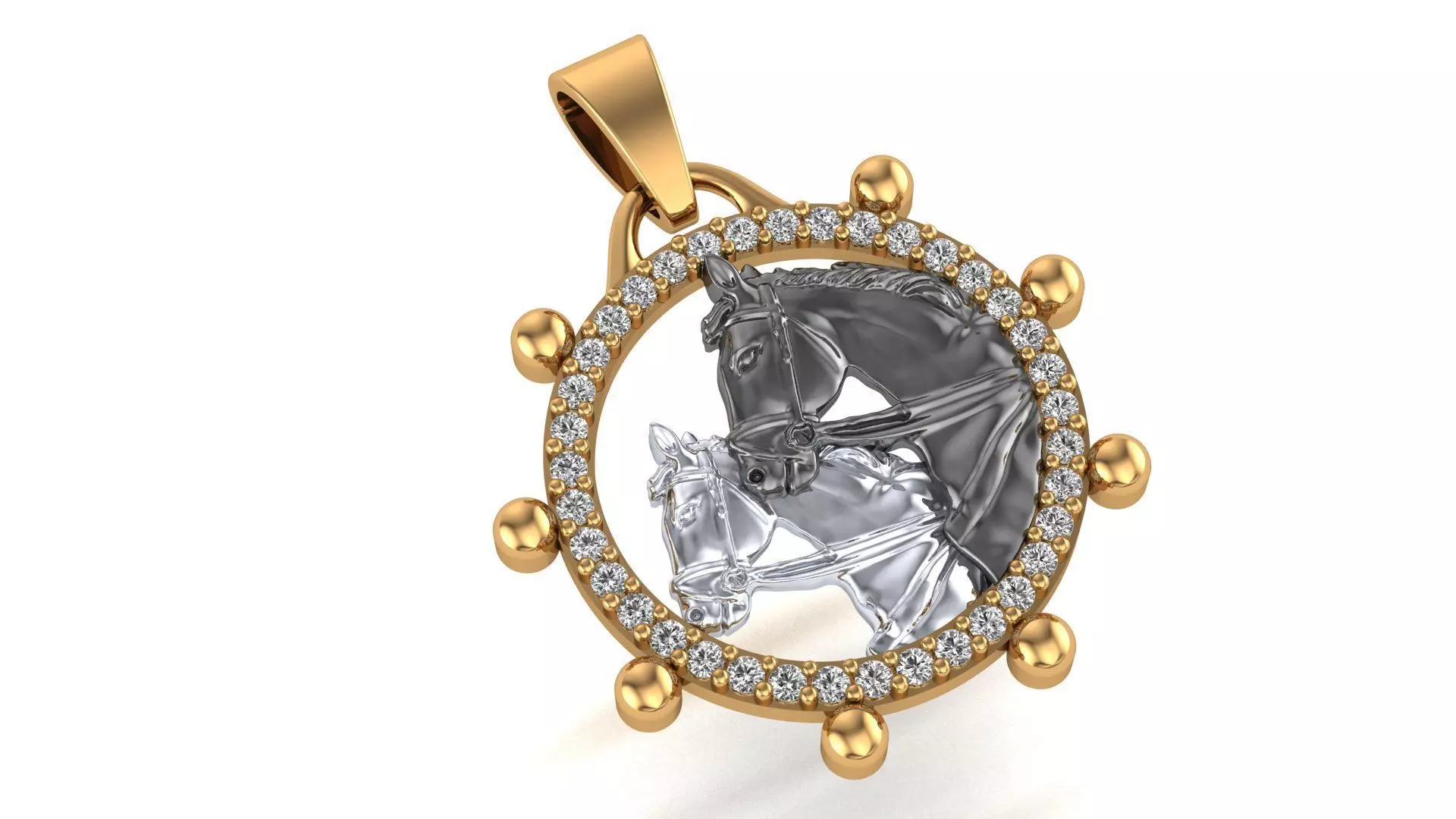 Organic Horse Pendant 3D print model_0