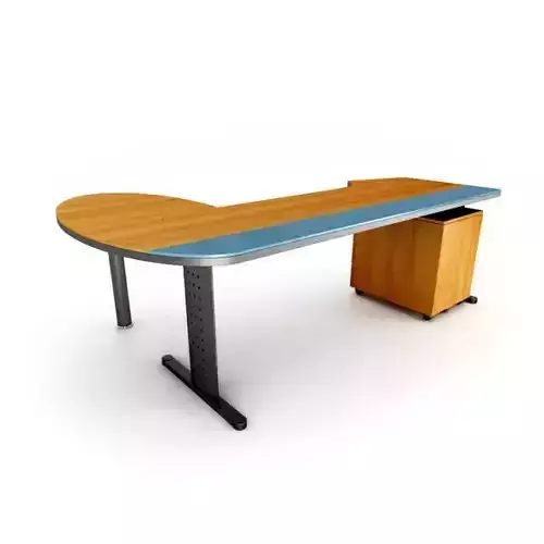Modern Wood Desk 3D model