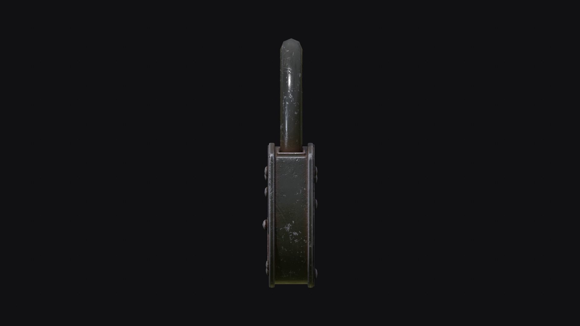 Old army padlock Low-poly 3D model_5