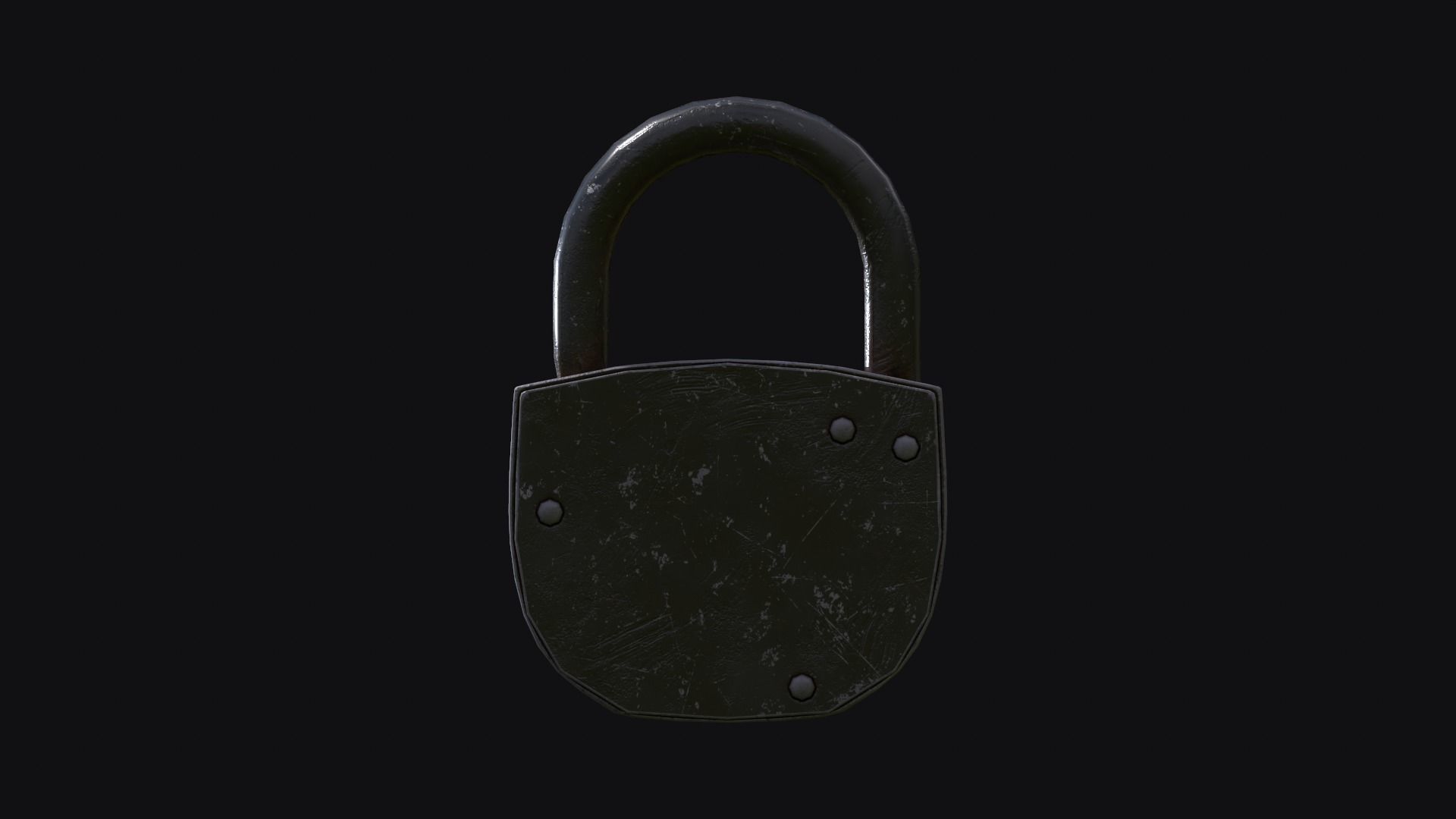 Old army padlock Low-poly 3D model_4