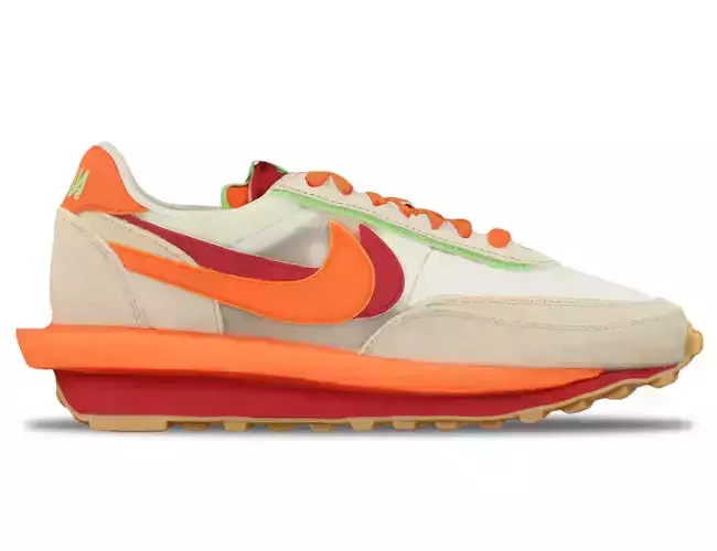 clot x sacai x Nike LD Waffle Orange Blaze
