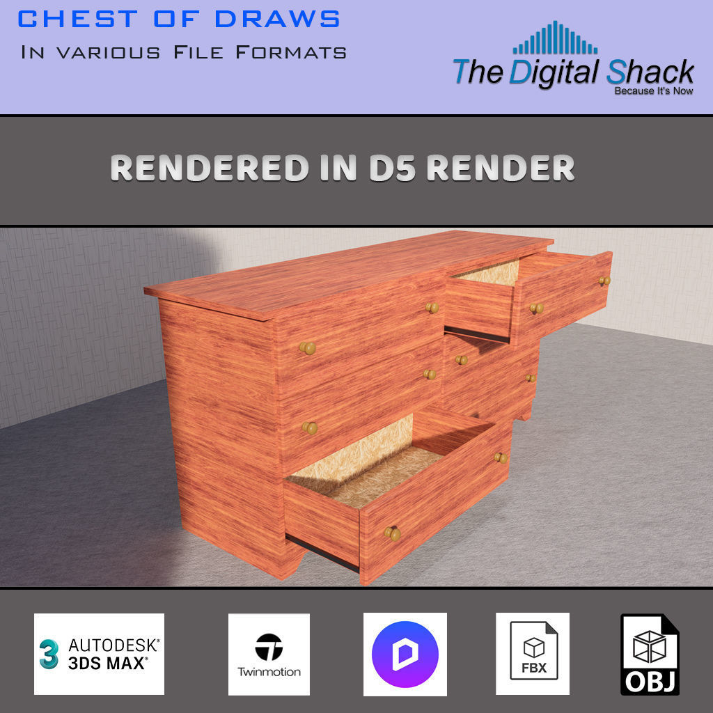 Chest of Draws 3D model_4