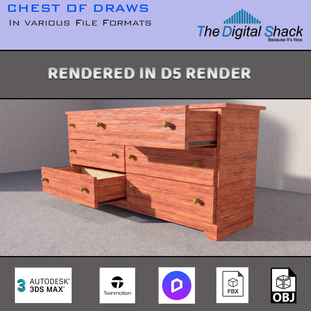 Chest of Draws 3D model_2