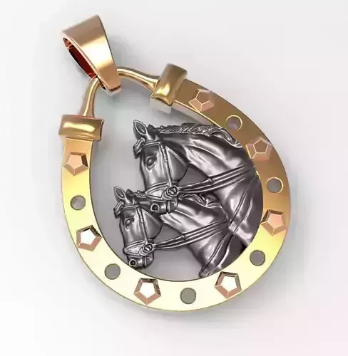  Organic Horse Pendant 3D print model