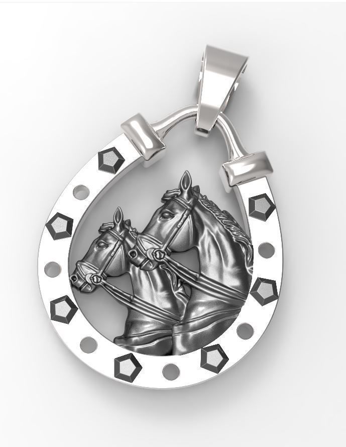  Organic Horse Pendant 3D print model_1
