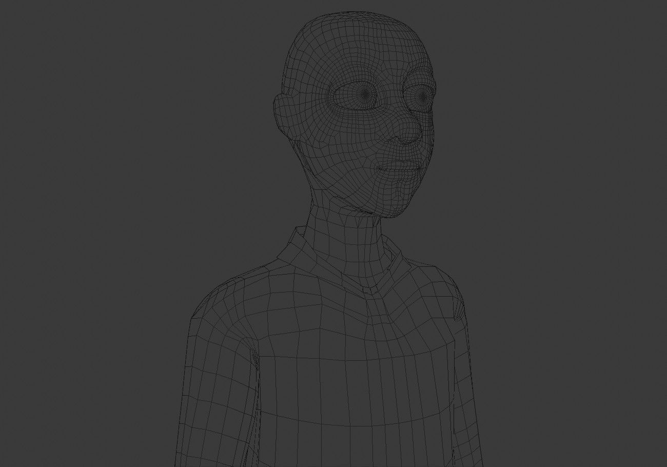 blond boy in black clothes Low-poly 3D model_20