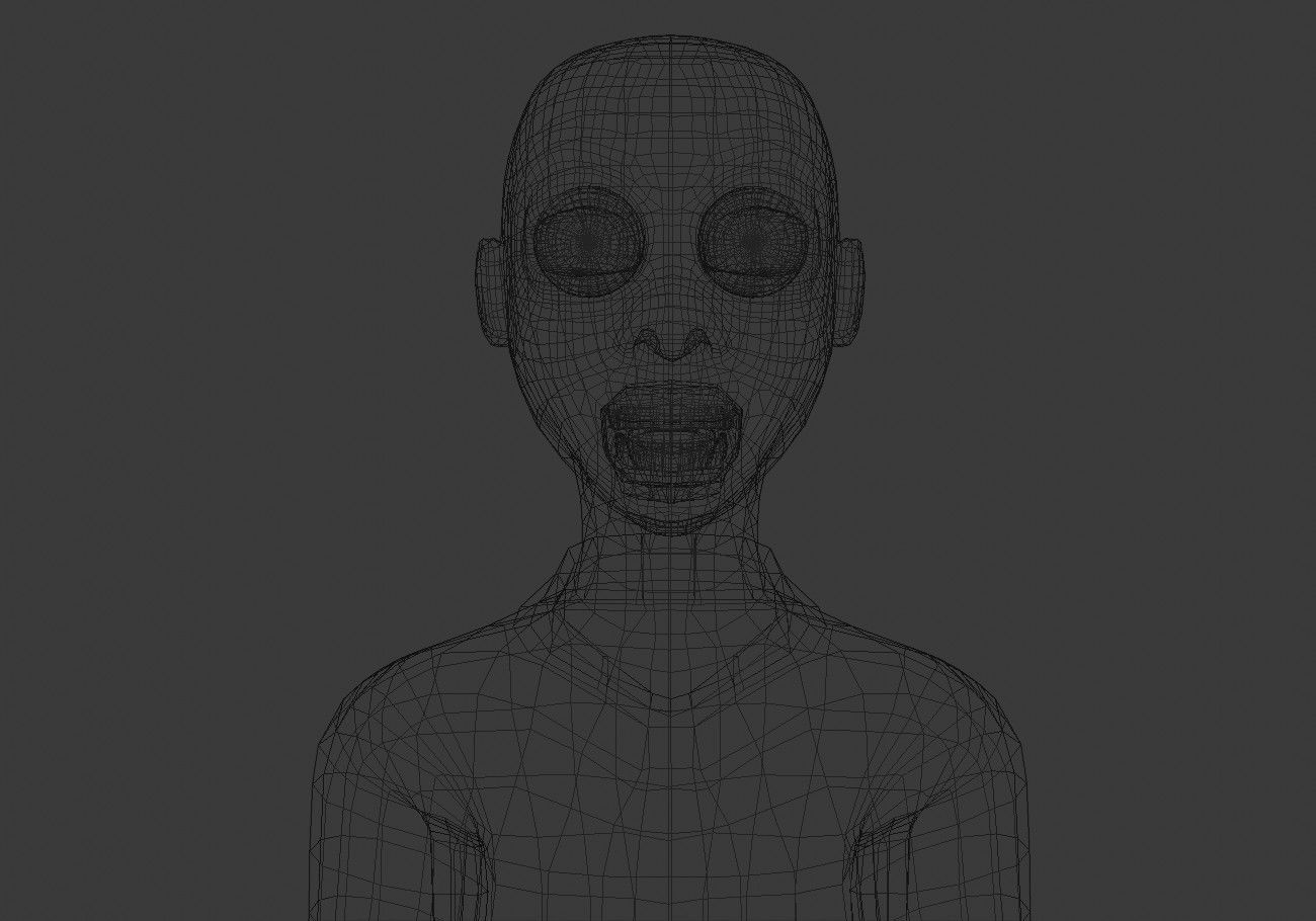 blond boy in black clothes Low-poly 3D model_24