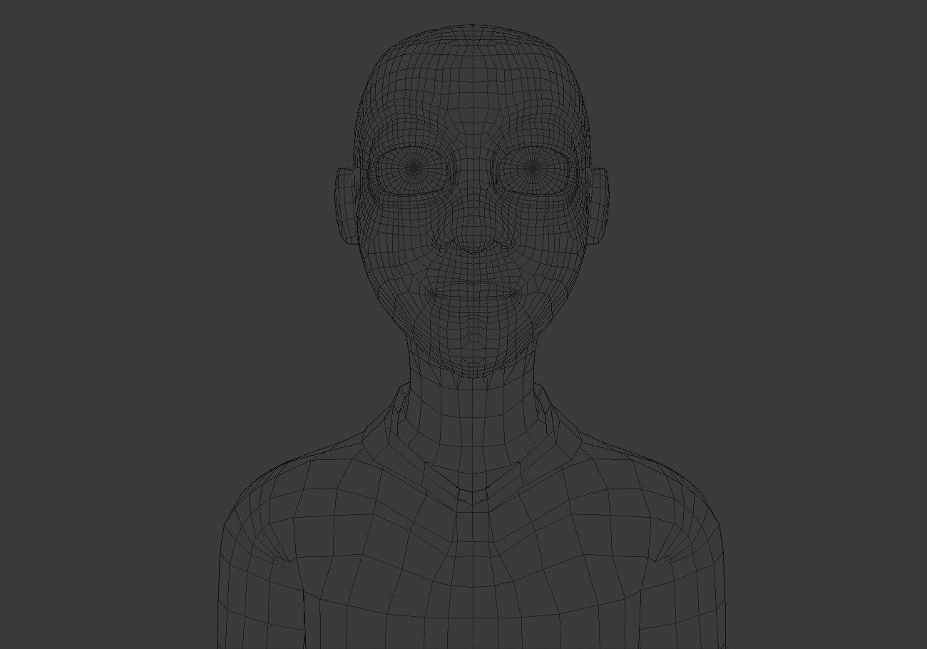 blond boy in black clothes Low-poly 3D model_22