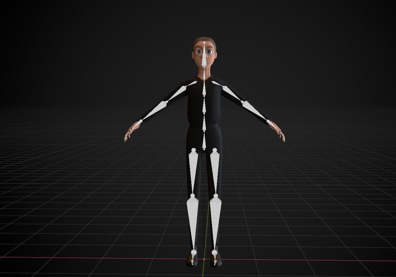 blond boy in black clothes Low-poly 3D model_25