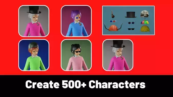 3d NFT Characters - Series CLIV Low-poly 3D model