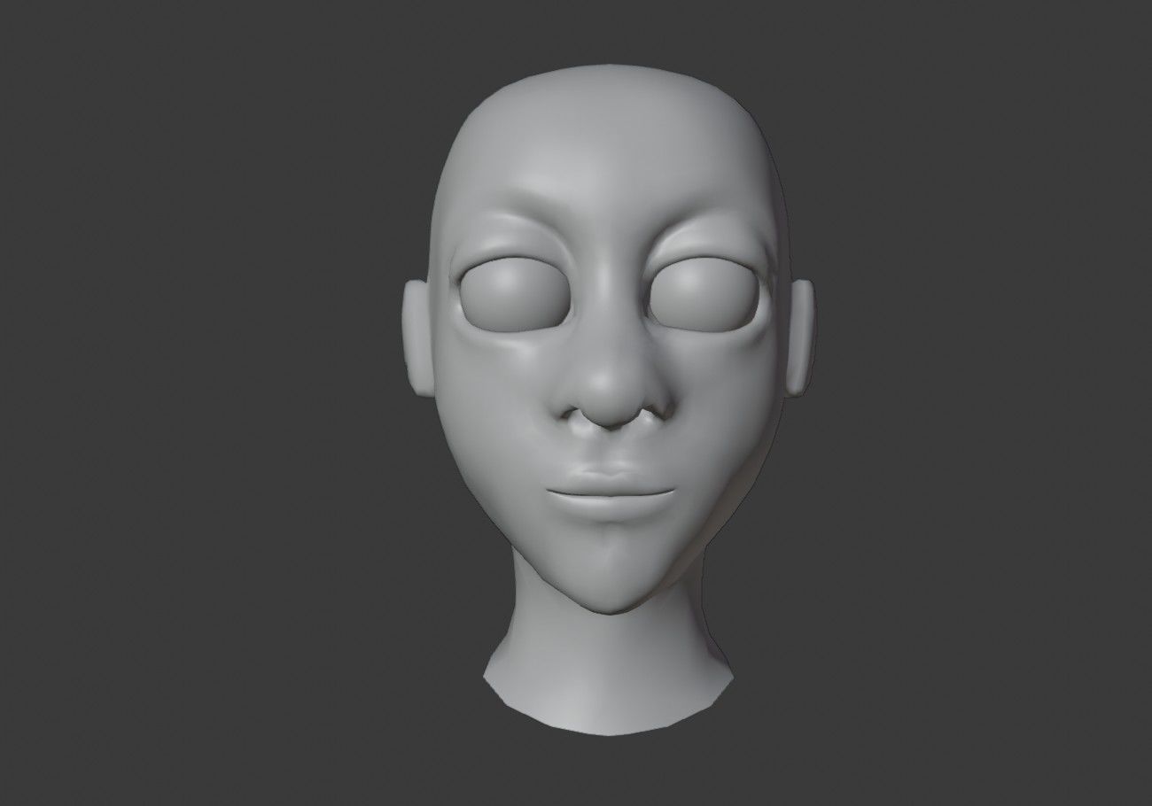 black boy head Low-poly 3D model_15