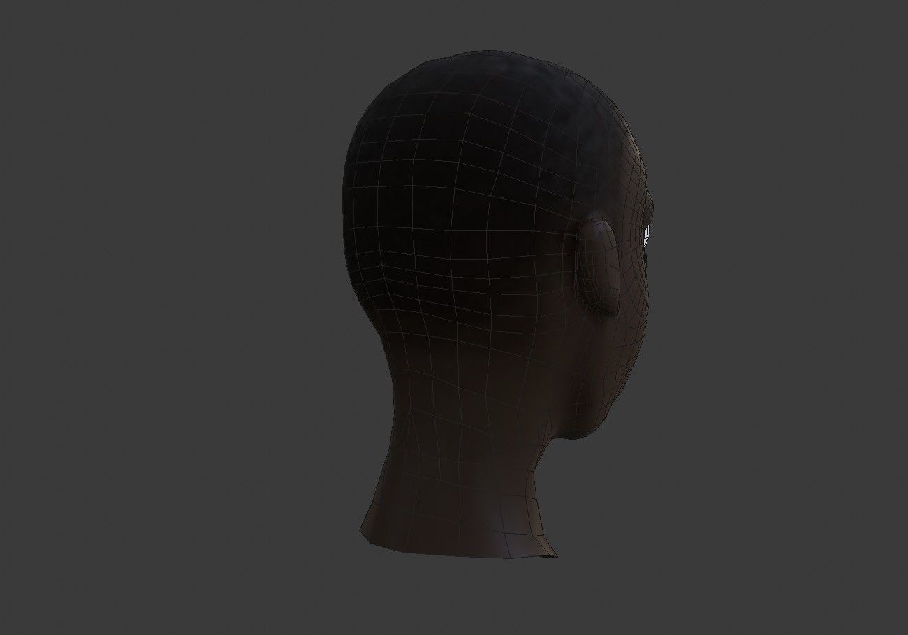 black boy head Low-poly 3D model_13