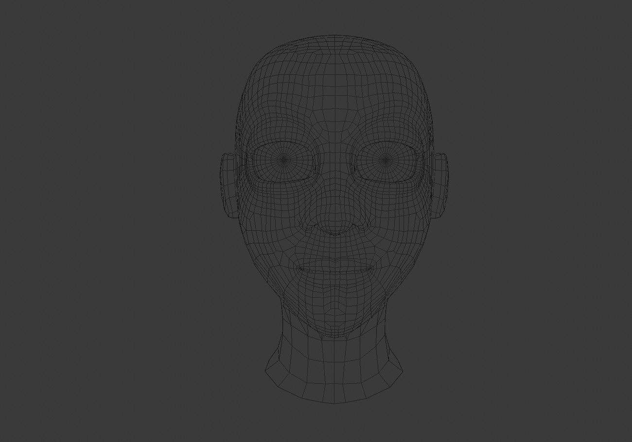 black boy head Low-poly 3D model_21