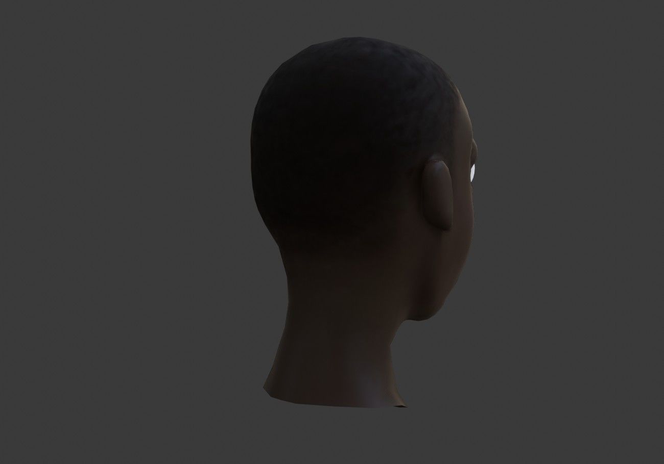 black boy head Low-poly 3D model_8