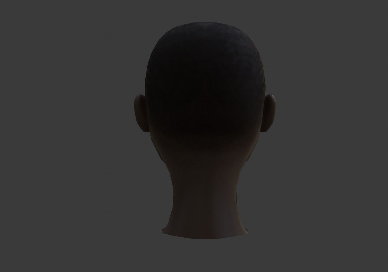 black boy head Low-poly 3D model_9