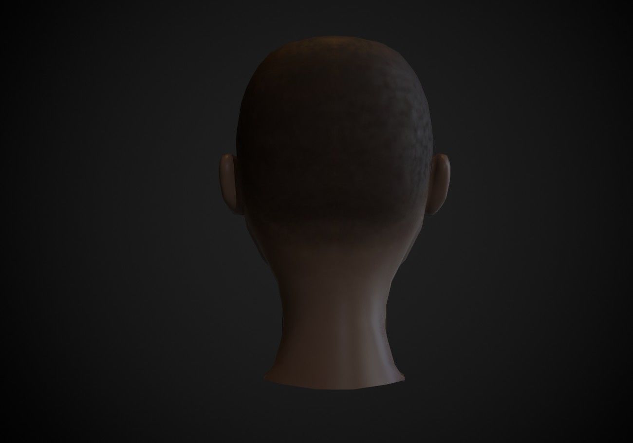 black boy head Low-poly 3D model_4