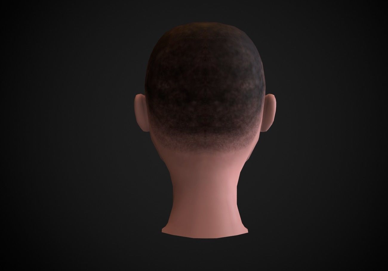 man head with stubble Low-poly 3D model_4