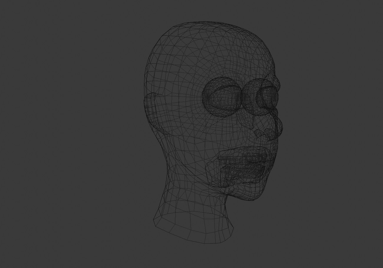 man head with stubble Low-poly 3D model_22