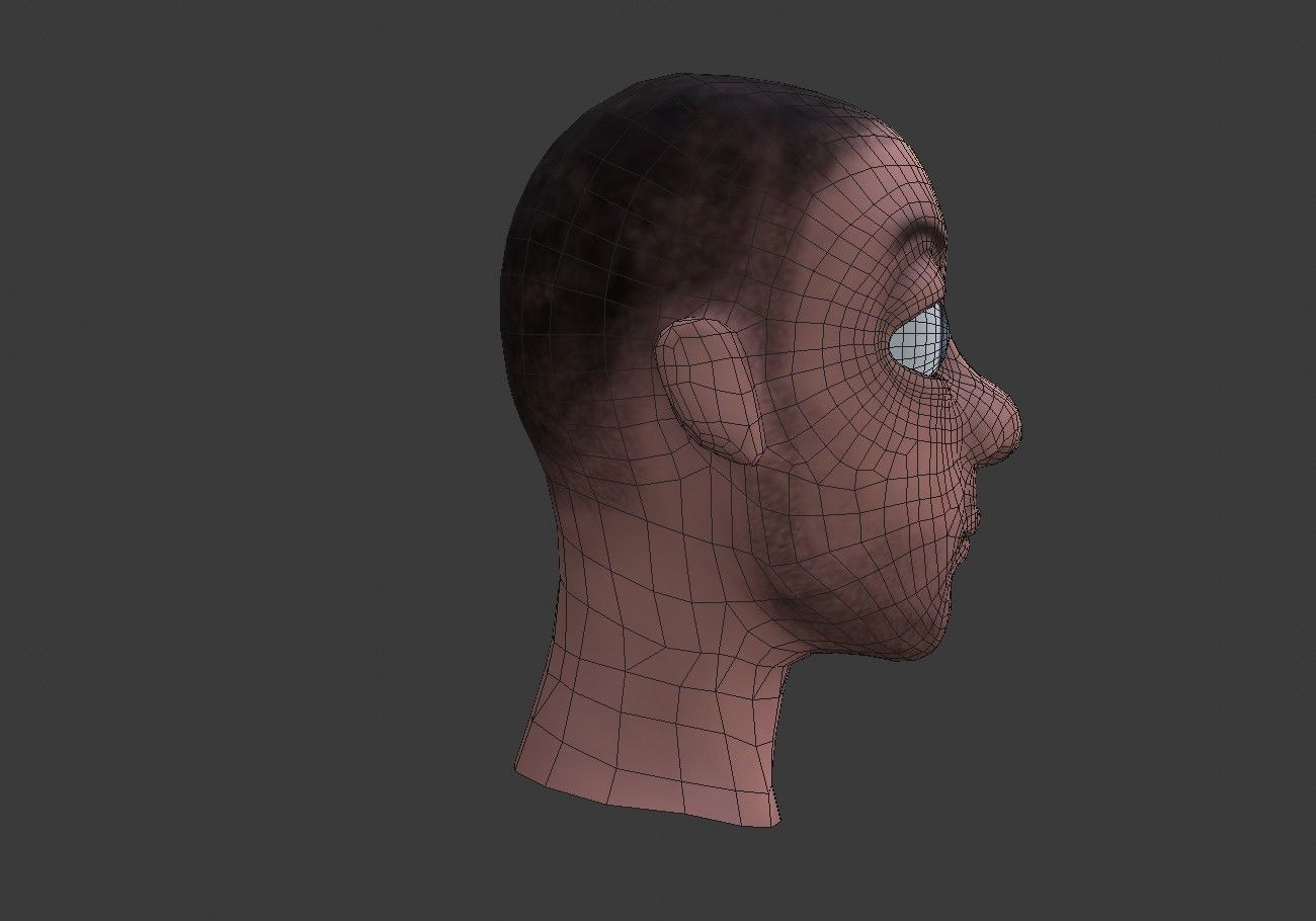 man head with stubble Low-poly 3D model_12