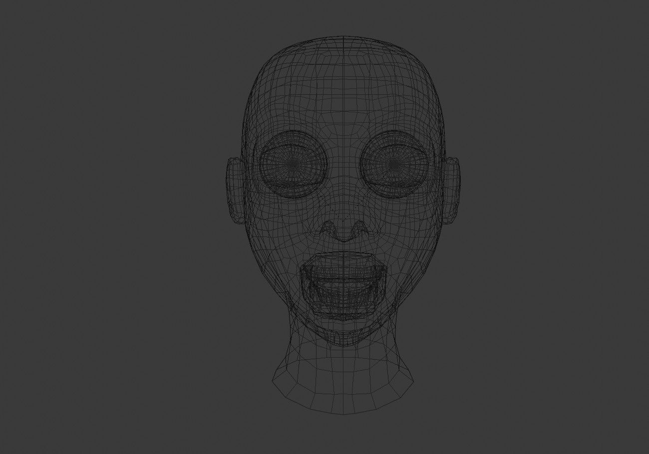 man head with stubble Low-poly 3D model_21