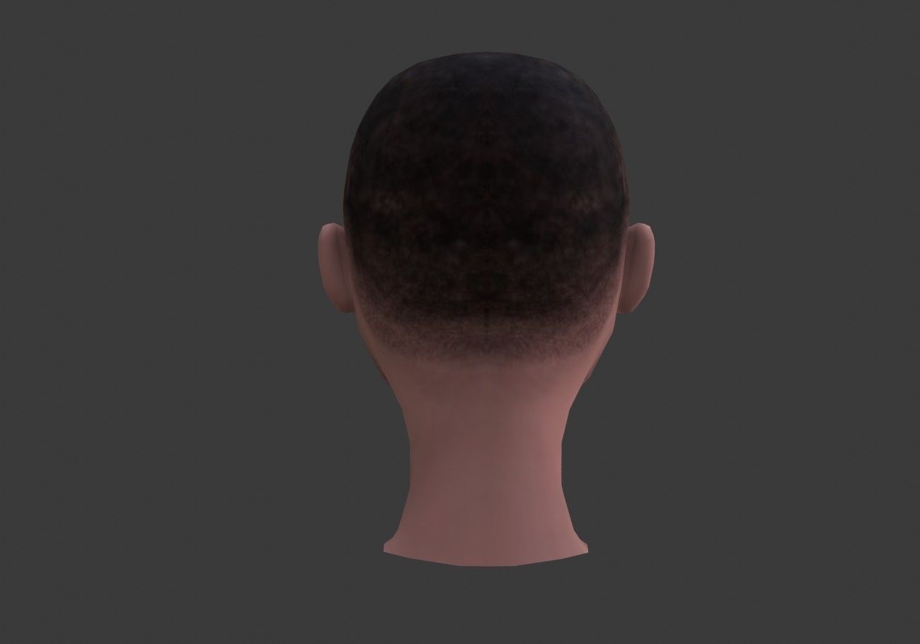 man head with stubble Low-poly 3D model_9