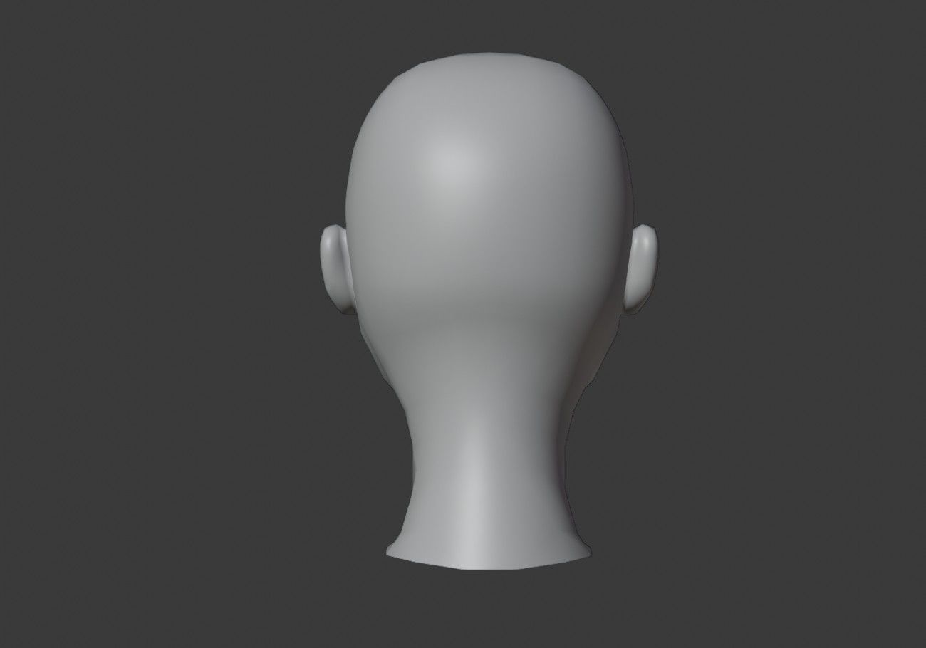 man head with stubble Low-poly 3D model_19