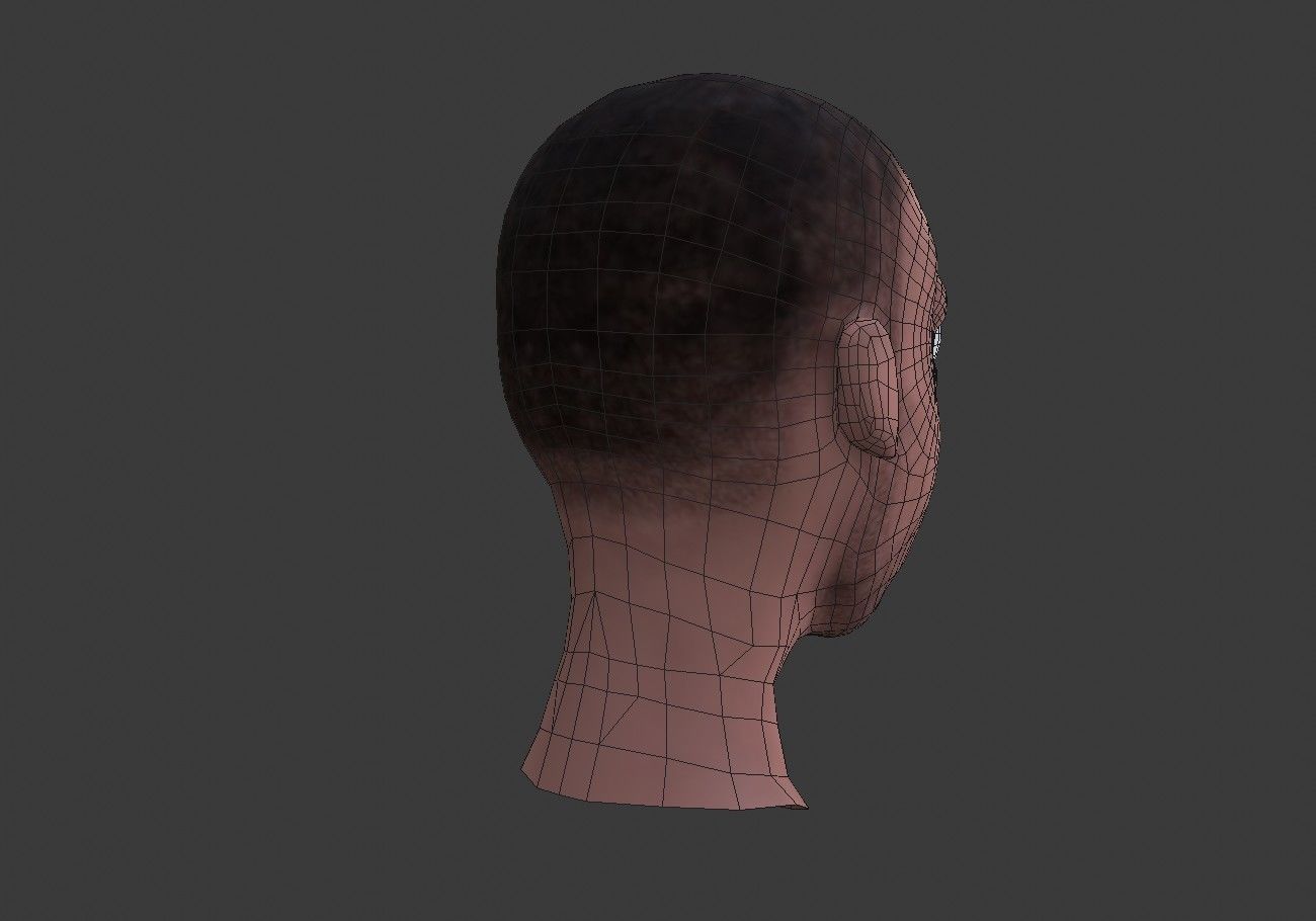 man head with stubble Low-poly 3D model_13