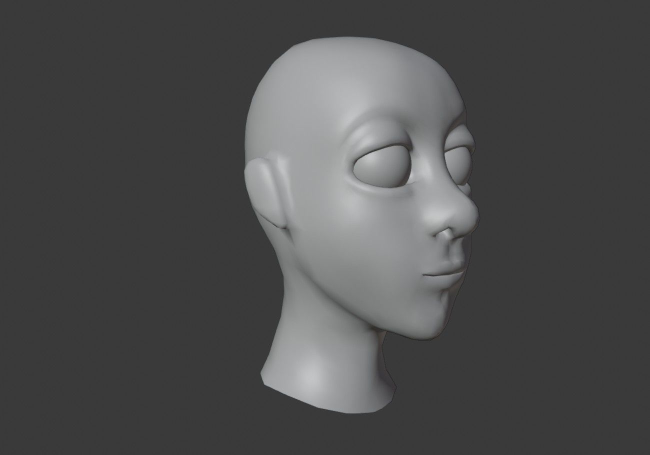 man head with stubble Low-poly 3D model_16