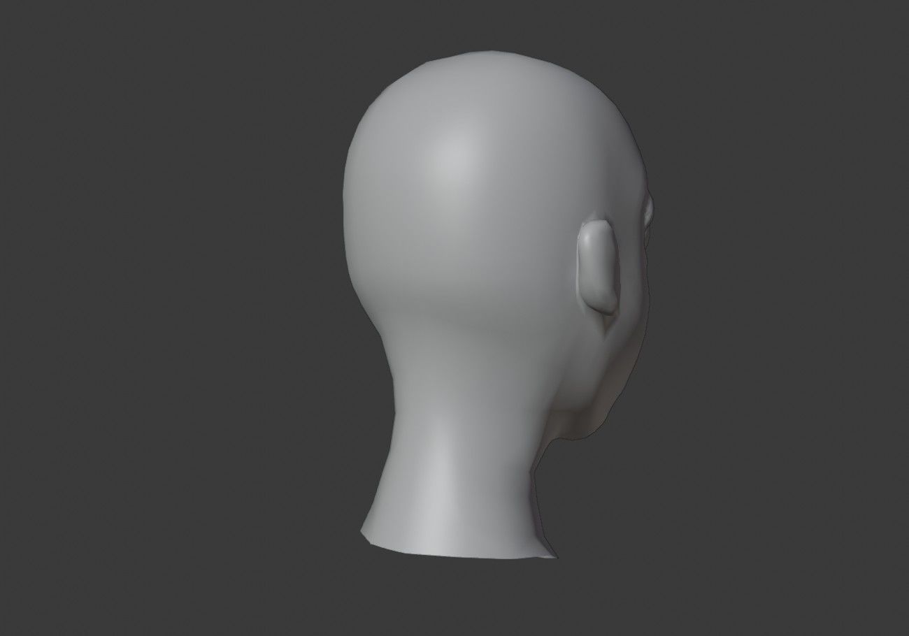 man head with stubble Low-poly 3D model_18