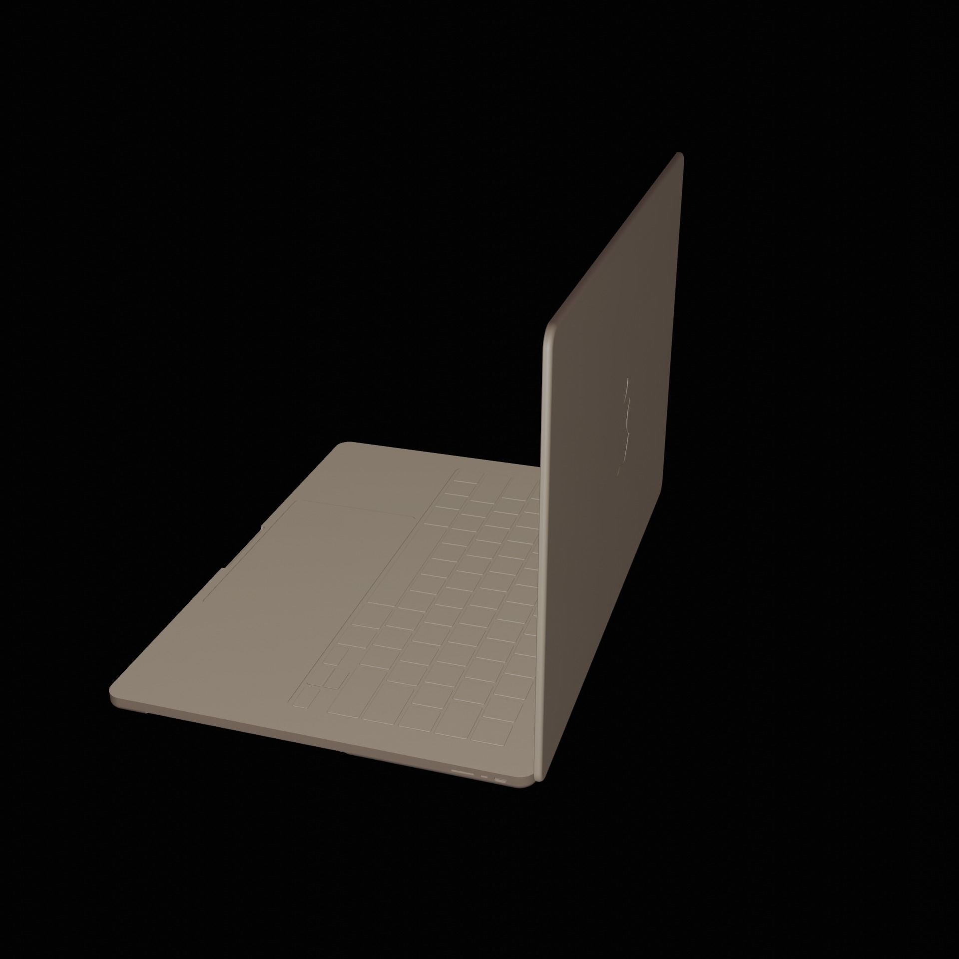 Macbook Pro 14 Base Mesh Free low-poly 3D model_9