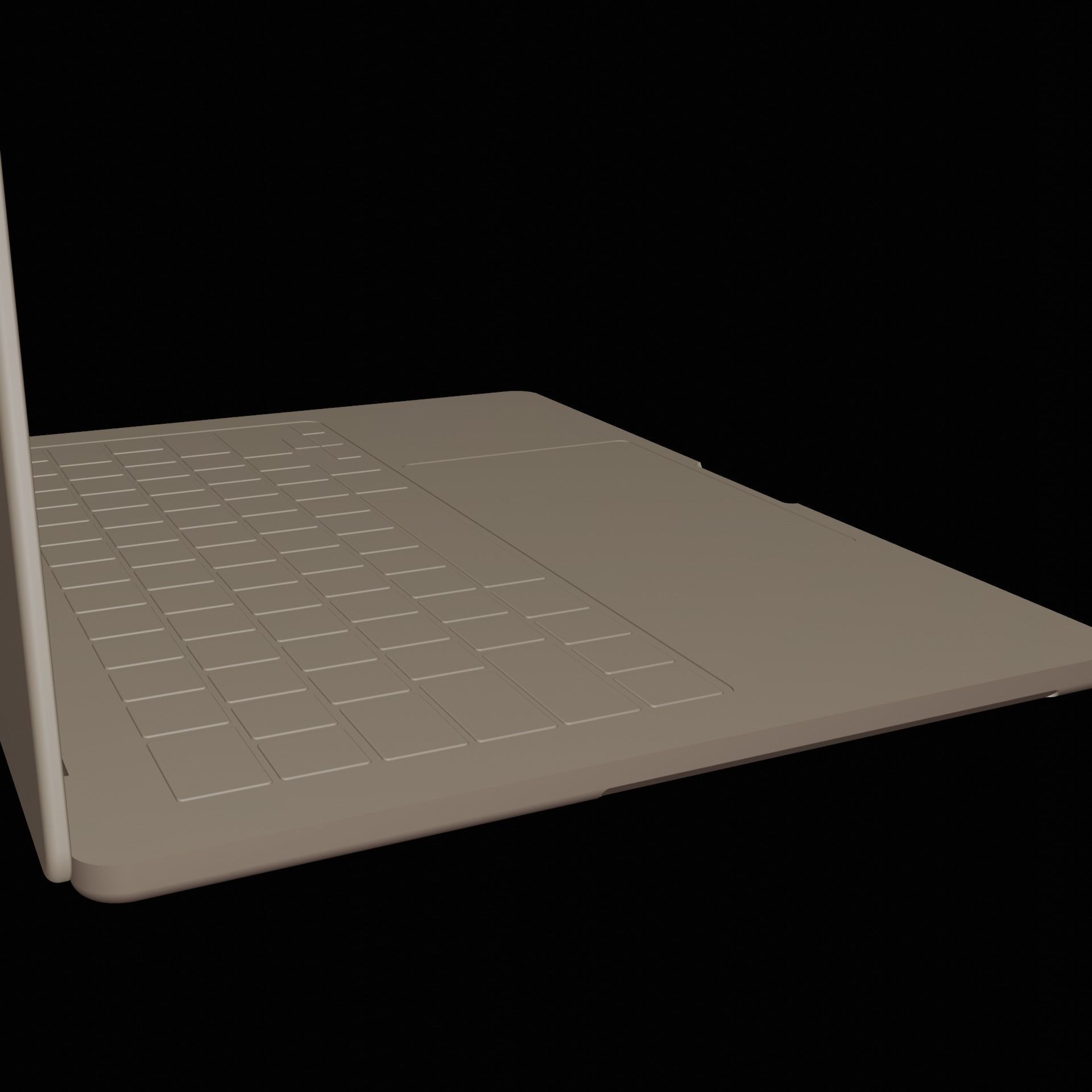 Macbook Pro 14 Base Mesh Free low-poly 3D model_5