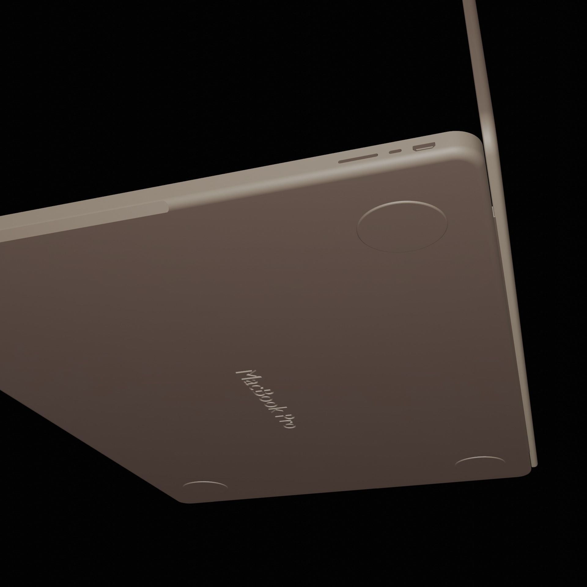 Macbook Pro 14 Base Mesh Free low-poly 3D model_4