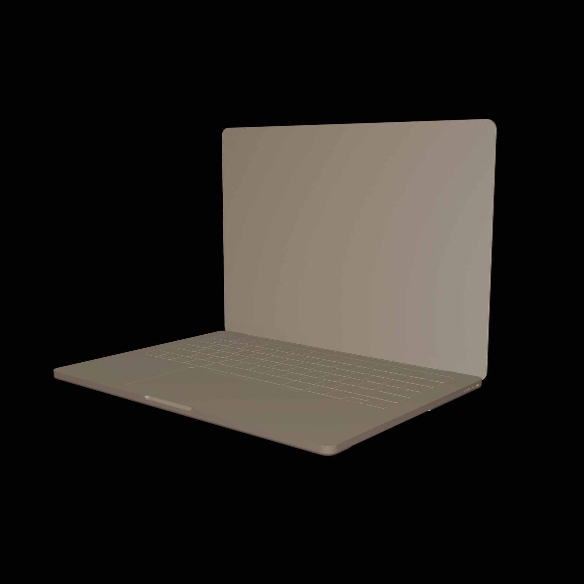 Macbook Pro 14 Base Mesh Free low-poly 3D model_7