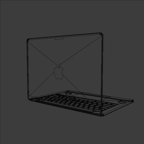 Macbook Pro 14 Base Mesh Free low-poly 3D model_3