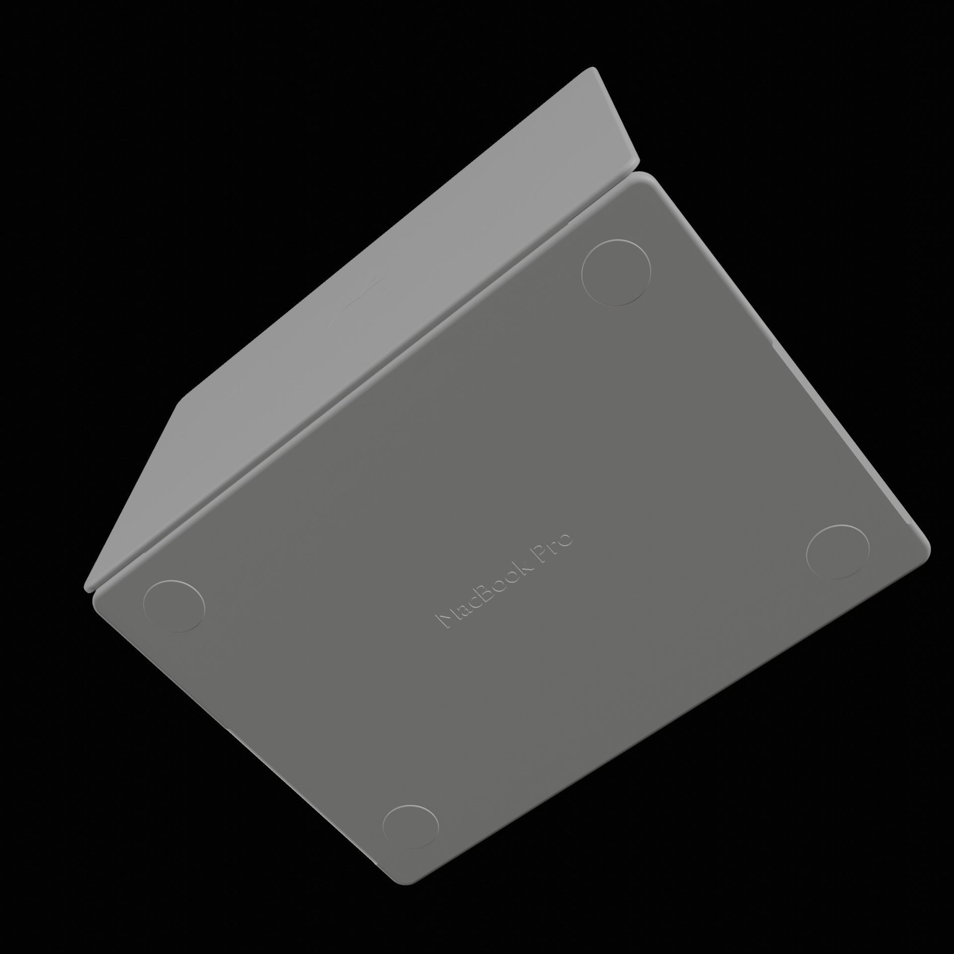 Macbook Pro 14 Base Mesh Free low-poly 3D model_2