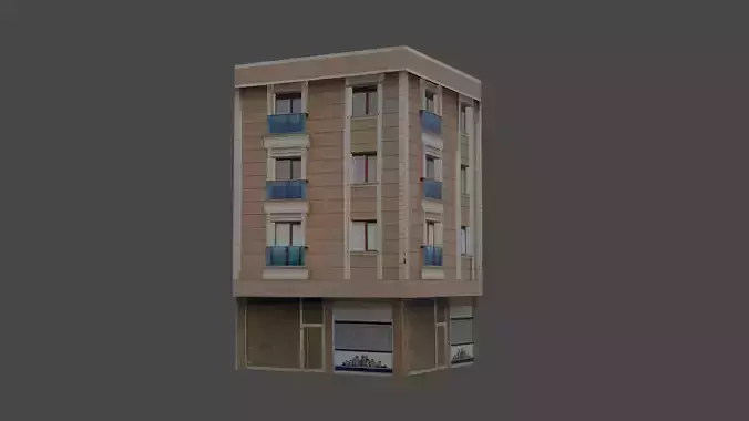 Architectural Building-8 Low-poly 3D model