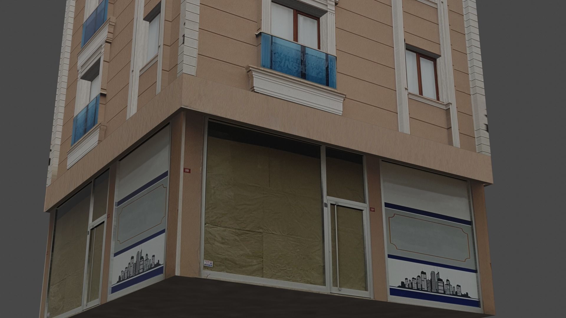 Architectural Building-8 Low-poly 3D model_2