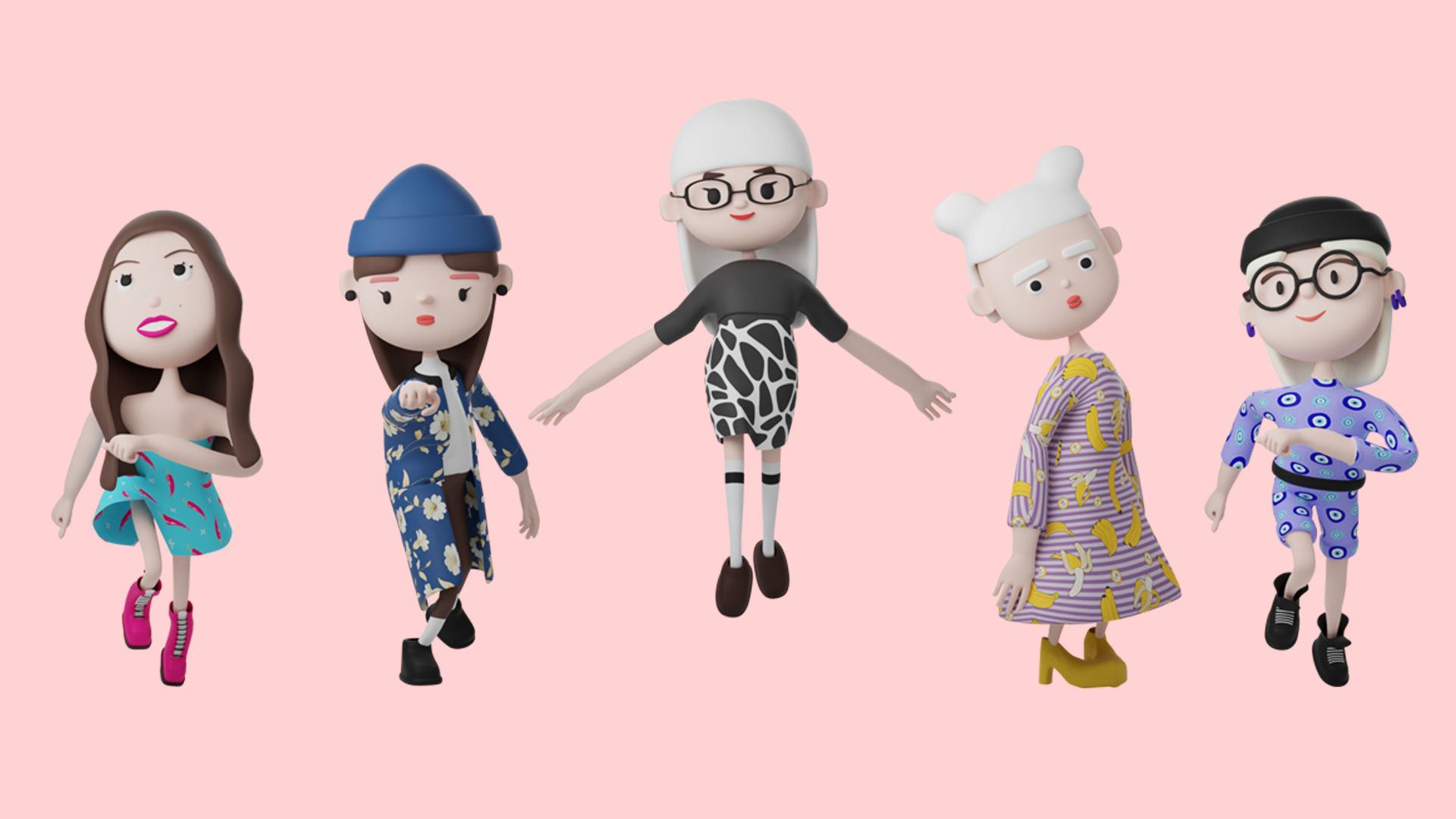 Low poly cartoon characters 1 03 pack 3d model Low-poly 3D model_16
